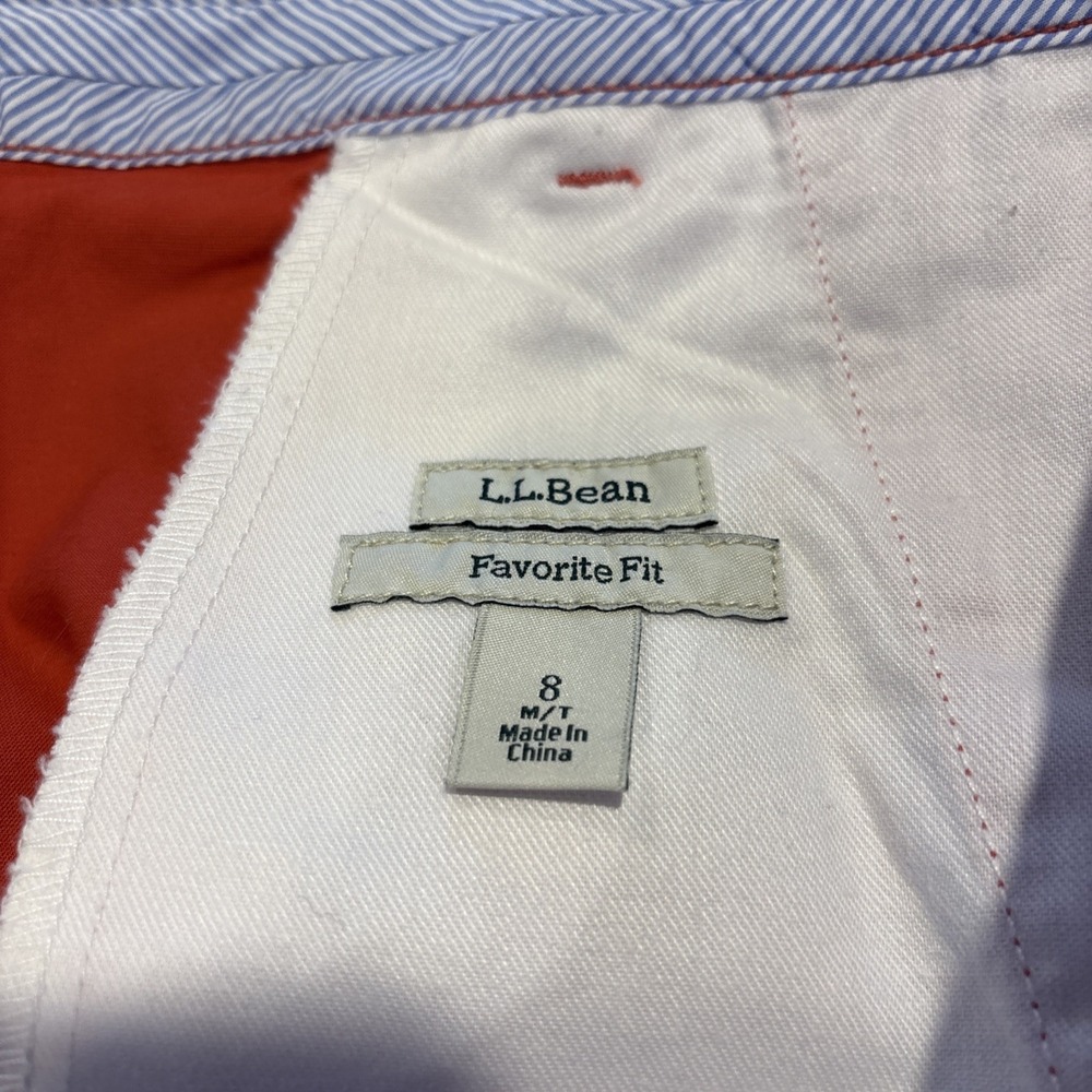 LL Bean Favorite Fit‎ Pants Womens Orange Salmon Chinos Cotton Stretch 8 - Picture 11 of 13